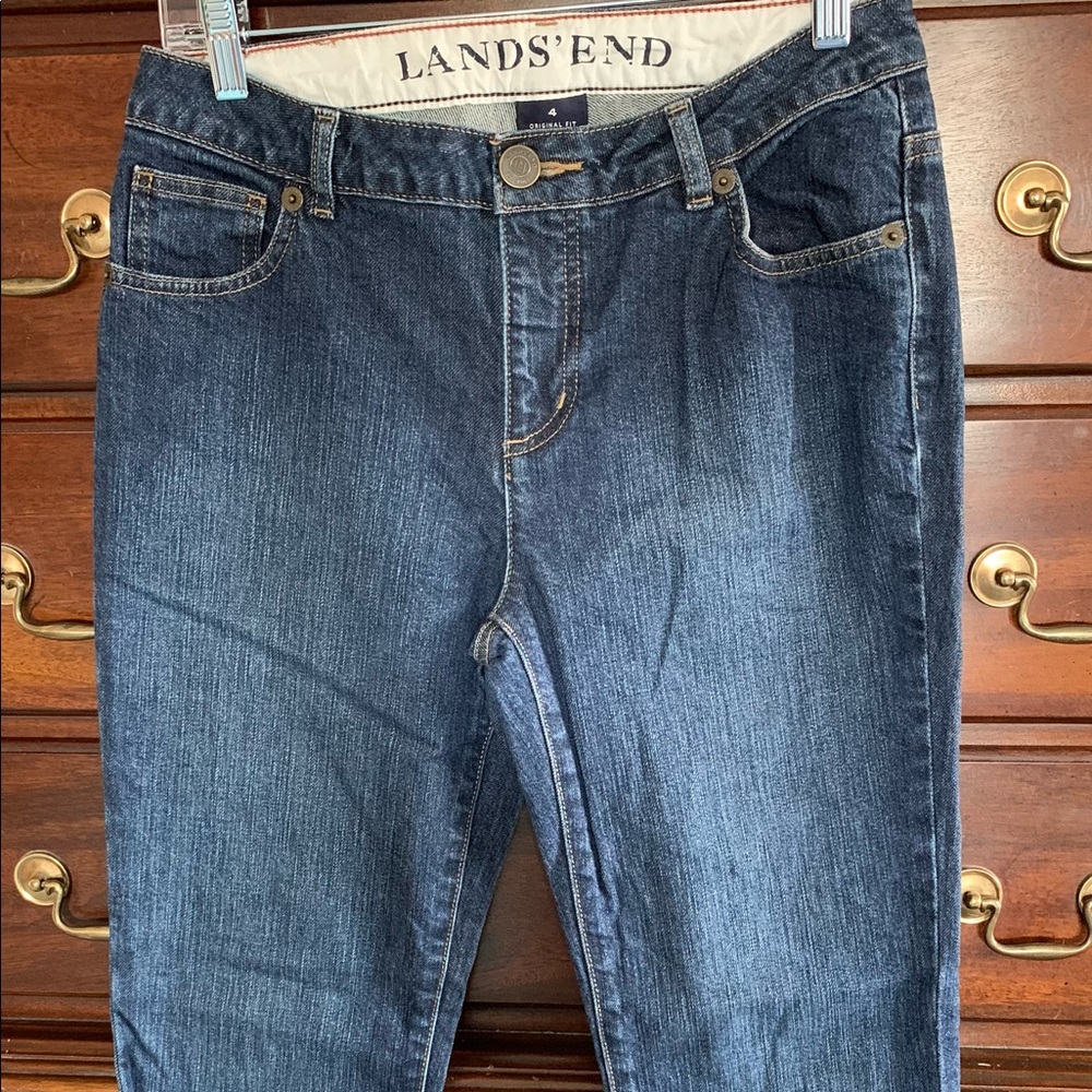 LANDS’ END ORIGINAL FIT DARK WASH JEANS